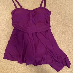 Asymmetrical One Piece Bathing Suit Dress